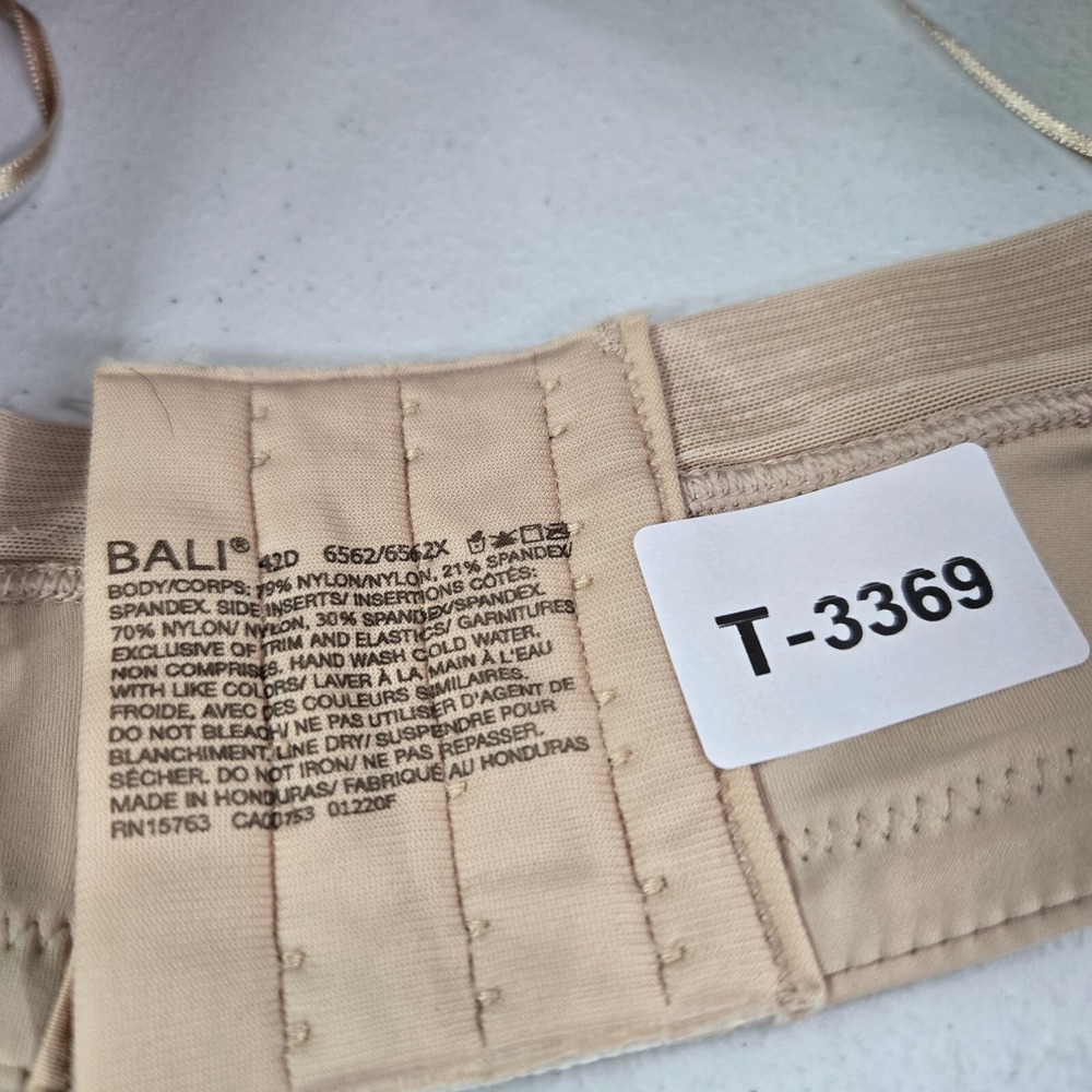 Bali‎ Women Bra 42D Beige Underwire Smooth Lightly Lined NO STRAPS - Picture 2 of 6